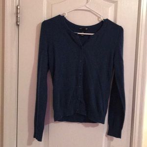 Navy blue h&m button up sweater